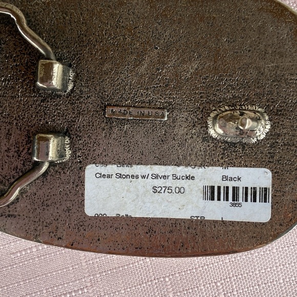 STREETS AHEAD SWAROVSKI CRYSTAL BELT WITH BLACKENED EMBOSSED WESTERN BUCKLE - Picture 5 of 7